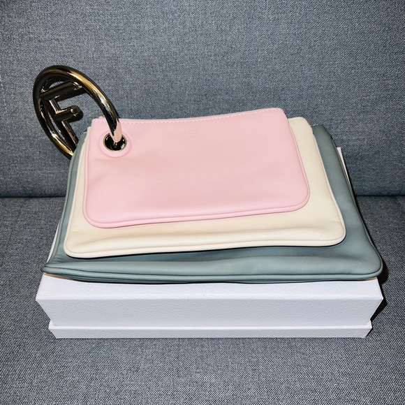 Sold-Fendi Triplette Multicolor Trio Zip Pouch/Clutch! - Picture 4 of 7